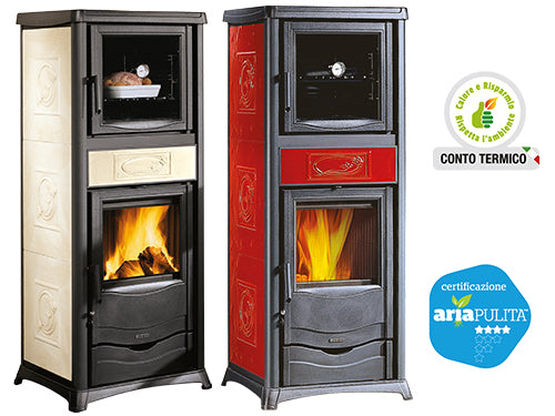 Stufe a legna con forno Rossella Plus Liberty Nordica. Prezzo per Pezzo.