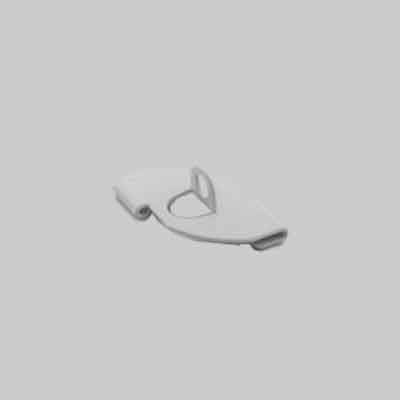 CLIP DI SUPPORTO ORIZZONTALE CON FORO PER PENDINATURA 24-26 mm - Bianco. Prezzo per Pezzo.