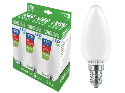 Lampadine Led Saten Oliva Ecolight Conf. 3 pz. Prezzo per Confezione.