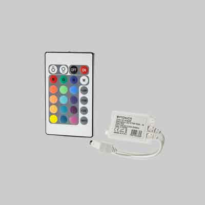 ALIMENTATORE E CONTROLLER PER STRISCE LED RGB 16 Bottoni. Prezzo per Pezzo.