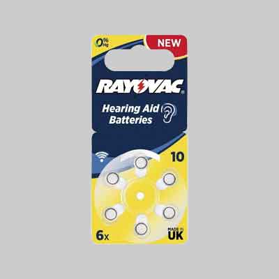 PILA PER ACUSTICA 'RAYOVAC 10'  blister 6 pezzi. Prezzo per Pezzo.