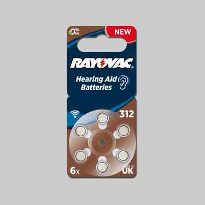 PILA PER ACUSTICA 'RAYOVAC 312'  blister 6 pezzi. Prezzo per Pezzo.