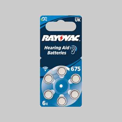 PILA PER ACUSTICA 'RAYOVAC 675'  blister 6 pezzi. Prezzo per Pezzo.