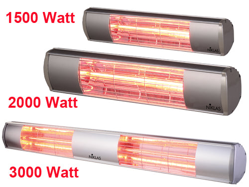 Termopatio infrarossi Niklas Sole di Mezzanotte e Lampade ricambio. Prezzo per Pezzo.