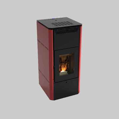 TERMOSTUFA A PELLET 'CORVARA 20V' Kw 19,27 - Bordeaux. Prezzo per Pezzo.