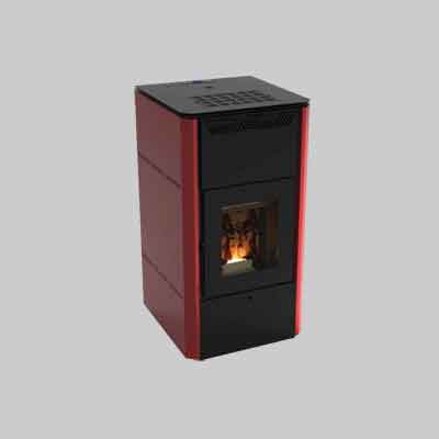 TERMOSTUFA A PELLET 'CORVARA 32V' Kw 28,55 - Bordeaux. Prezzo per Pezzo.