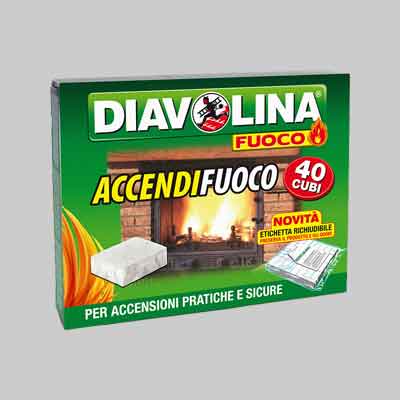 ACCENDIFUOCO 'DIAVOLINA' 40 cubi. Prezzo per Pezzo.